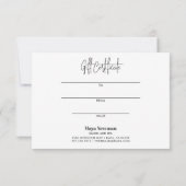 MODERNE SCHWARZE DUNKSSIGNATURE Monogram-Geschenkk (Rückseite)