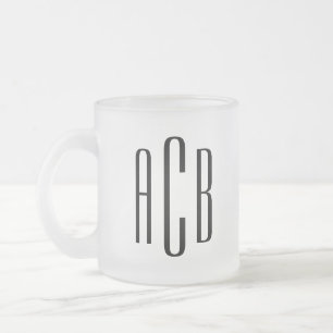 Moderne schwarze einfache drei-Buchstaben-Hochzeit Mattglastasse