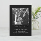 Moderne Schwarze Einladung zum Hochzeitsfeiern mit (Stehend Vorderseite)