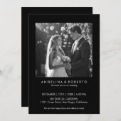 Moderne Schwarze Einladung zum Hochzeitsfeiern mit (Vorne/Hinten)