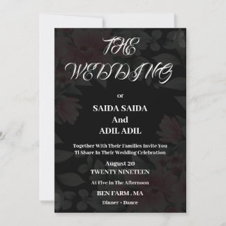 Moderne Schwarze Einladung zur Hochzeit