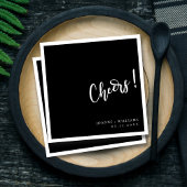 Moderne Schwarze Elegante Hand Briefe für Hochzeit Serviette