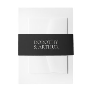 Moderne schwarze elegante Hochzeit Einladungsbanderole