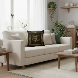 Moderne schwarze elegante Schrift Kalligrafie in G Kissen