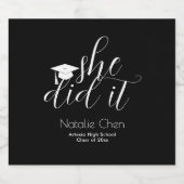 Moderne Schwarze Elegante Schriftart Abschluss Bierflaschenetikett (Einzelnes Label)