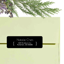 Moderne Schwarze Elegante Schriftart Rücksendeadre