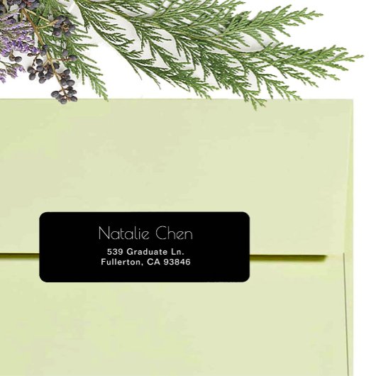 Moderne Schwarze Elegante Schriftart Rücksendeadre