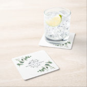 Moderne, schwarze Eukalyptus Save the Date chic Rechteckiger Pappuntersetzer (Vor Ort)