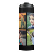 Moderne Schwarze Familie 4 Foto Collage Familienna Thermosbecher (Vorderseite)
