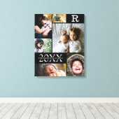 Moderne Schwarze Farbblöcke, Reihe 6 FotoCollage Leinwanddruck (Insitu (Holzboden))