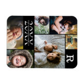 Moderne Schwarze Farbblöcke, Reihe 6 FotoCollage Magnet (Horizontal)