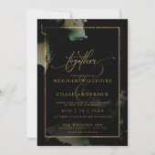 Moderne schwarze Farbe2 Einladung (Vorderseite)