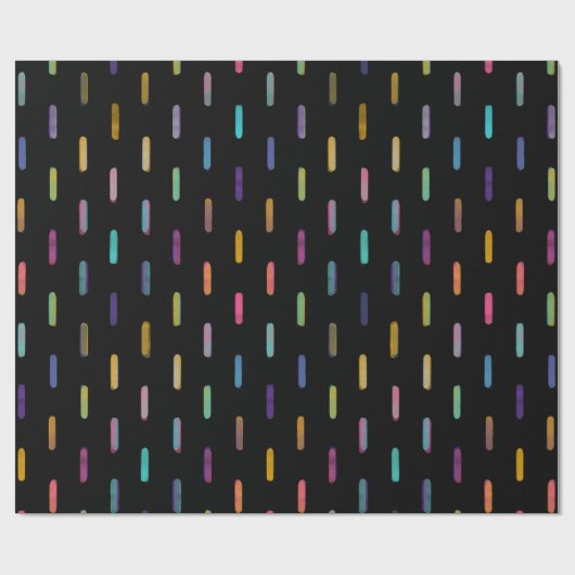Moderne schwarze Farbneon Glitch Pinselstriche Geschenkpapier (Flach)