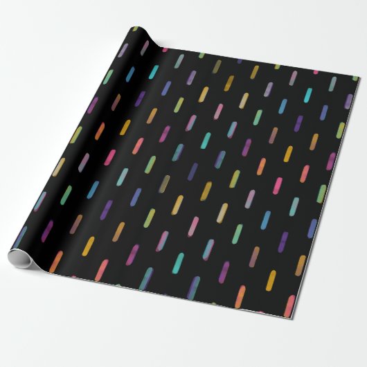 Moderne schwarze Farbneon Glitch Pinselstriche Geschenkpapier (Ungerollt)