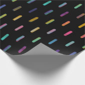 Moderne schwarze Farbneon Glitch Pinselstriche Geschenkpapier (Ecke)