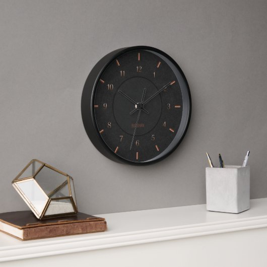Moderne schwarze Faux Uhr (Büro)