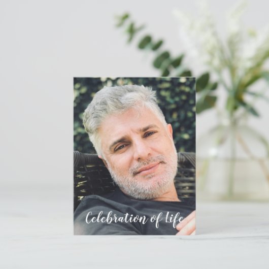 Moderne Schwarze Feier mit Foto (Stehend Vorderseite)