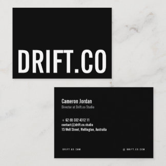 Moderne schwarze fette Typografie Visitenkarte