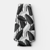 Moderne schwarze Fikus-Blätter abstrakt gestreift Flaschenkühler (Vorderseite)