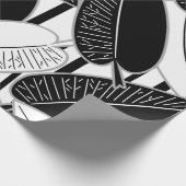 Moderne schwarze Fikus-Blätter abstrakt gestreift  Geschenkpapier (Ecke)