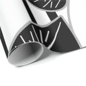 Moderne schwarze Fikus-Blätter abstrakt gestreift  Geschenkpapier (Rolleneckpunkt)