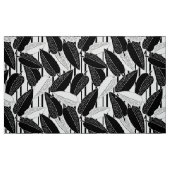 Moderne schwarze Fikus-Blätter abstrakt gestreift  Stoff (Fat Quarter (45,7 x 55,9 cm))