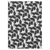 Moderne schwarze Fikus-Blätter abstrakt gestreift  Tischdecke (Vorderseite)