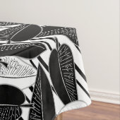 Moderne schwarze Fikus-Blätter abstrakt gestreift  Tischdecke (Beispiel)