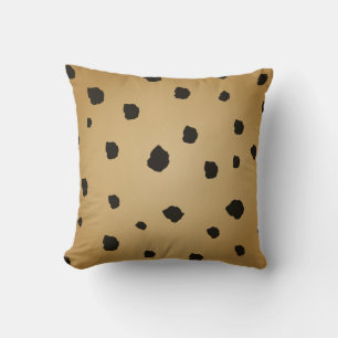 Moderne schwarze Flecken-Goldrute Gold Beige Braun Kissen