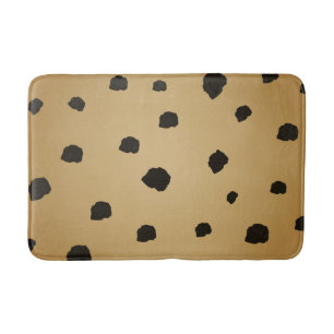 Moderne schwarze Flecken-Goldrute Gold Beige Khaki Badematte