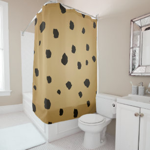 Moderne schwarze Flecken-Goldrute Gold Beige Khaki Duschvorhang