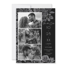 Moderne Schwarze Flora Foto Hochzeit