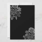 Moderne Schwarze Flora Foto Hochzeit Save The Date (Rückseite)