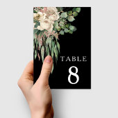 Moderne Schwarze Flora Hochzeit Tischnummer