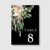 Moderne Schwarze Florale Hochzeit Tischnummer