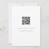Moderne schwarze florale QR-Code-Hochzeit Einladung (Rückseite)