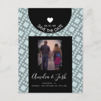 Moderne schwarze Formen Muster Save the Date Postc