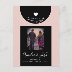 Moderne schwarze Formen Save-the-Date-Postkarte Postkarte