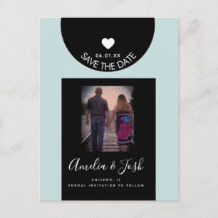 Moderne schwarze Formen Save-the-Date-Postkarte Postkarte