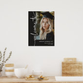 Moderne schwarze Foto-Abschluss-Willkommensschild Poster (Küche)