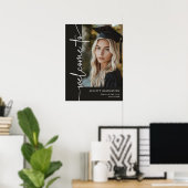 Moderne schwarze Foto-Abschluss-Willkommensschild Poster (Heimbüro)