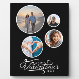 Moderne Schwarze FotoCollage Valentine's Geschenk Fotoplatte