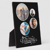Moderne Schwarze FotoCollage Valentine's Geschenk Fotoplatte (Seite)