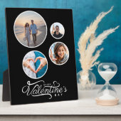 Moderne Schwarze FotoCollage Valentine's Geschenk Fotoplatte (Seite)