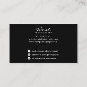Moderne Schwarze Fotografie, trendy Foto Kalligrap Visitenkarte (Rückseite)