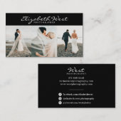 Moderne Schwarze Fotografie, trendy Foto Kalligrap Visitenkarte (Vorne/Hinten)