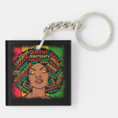 Moderne Schwarze Frau Motivierend Schlüsselanhänger (Rückseite)