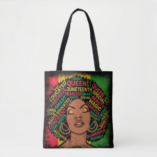 Moderne Schwarze Frau Motivierend Typografie Tasche