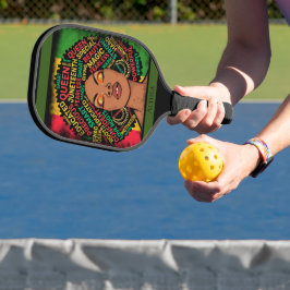 Moderne Schwarze Frau Motivierende Anpassbare Name Pickleball Schläger