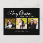 Moderne Schwarze frohe Weihnachten Liebe Jahr 3 Fo (Vorderseite)